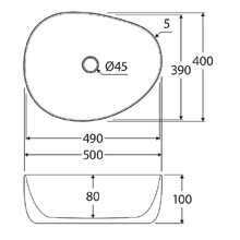 Pebble 500mm Ceramic Above Counter Basin